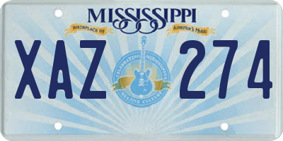 MS license plate XAZ274