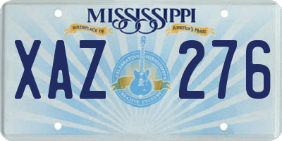 MS license plate XAZ276