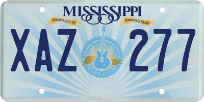 MS license plate XAZ277