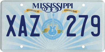MS license plate XAZ279