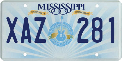 MS license plate XAZ281