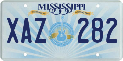 MS license plate XAZ282