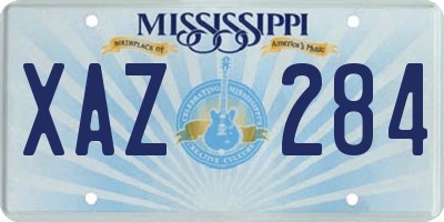 MS license plate XAZ284