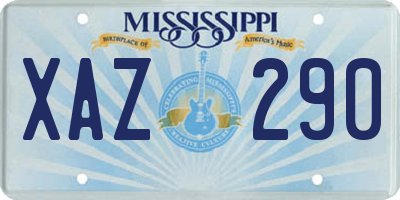 MS license plate XAZ290
