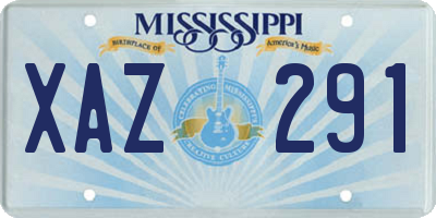 MS license plate XAZ291