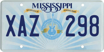 MS license plate XAZ298
