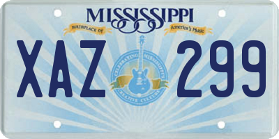 MS license plate XAZ299