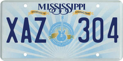 MS license plate XAZ304