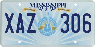 MS license plate XAZ306