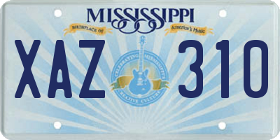 MS license plate XAZ310