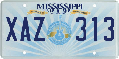MS license plate XAZ313