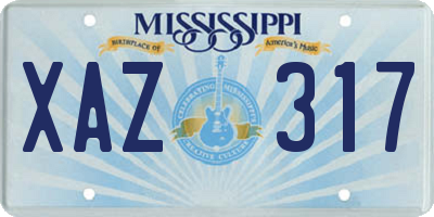 MS license plate XAZ317