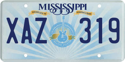MS license plate XAZ319