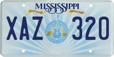 MS license plate XAZ320