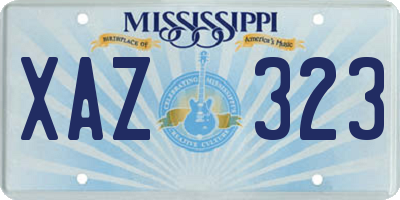 MS license plate XAZ323