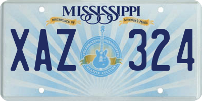 MS license plate XAZ324