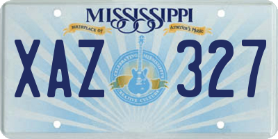 MS license plate XAZ327