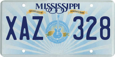 MS license plate XAZ328
