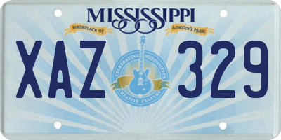 MS license plate XAZ329