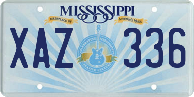 MS license plate XAZ336