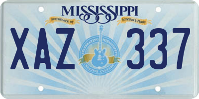MS license plate XAZ337