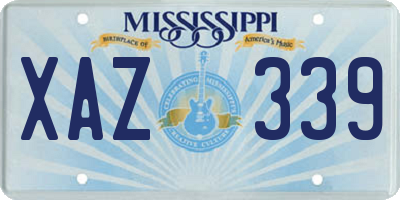 MS license plate XAZ339