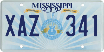 MS license plate XAZ341