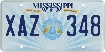 MS license plate XAZ348