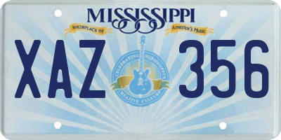 MS license plate XAZ356