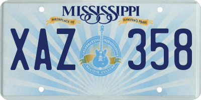 MS license plate XAZ358