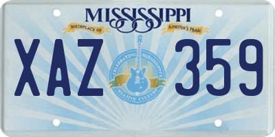 MS license plate XAZ359