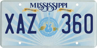 MS license plate XAZ360