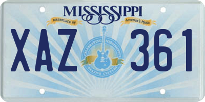 MS license plate XAZ361