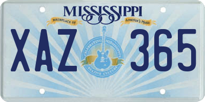 MS license plate XAZ365