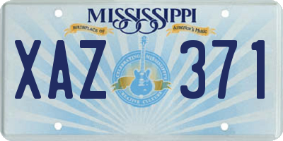 MS license plate XAZ371