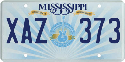 MS license plate XAZ373