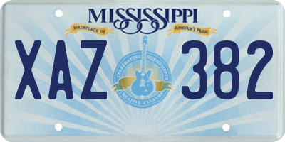 MS license plate XAZ382