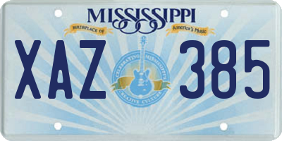 MS license plate XAZ385