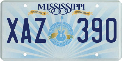 MS license plate XAZ390