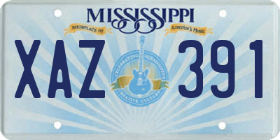 MS license plate XAZ391