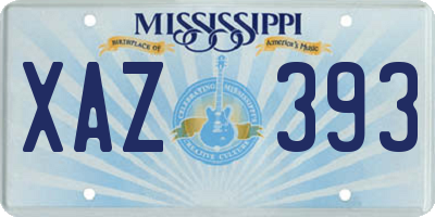 MS license plate XAZ393