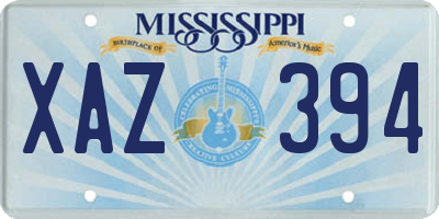 MS license plate XAZ394
