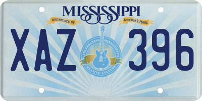 MS license plate XAZ396