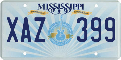 MS license plate XAZ399
