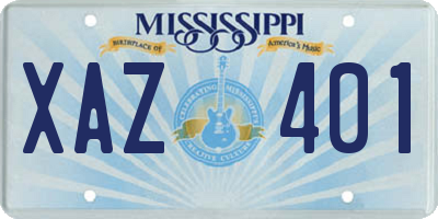 MS license plate XAZ401