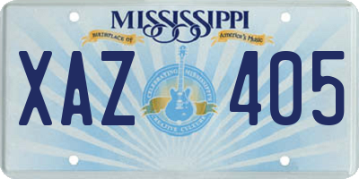MS license plate XAZ405