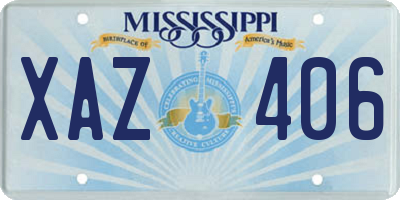 MS license plate XAZ406