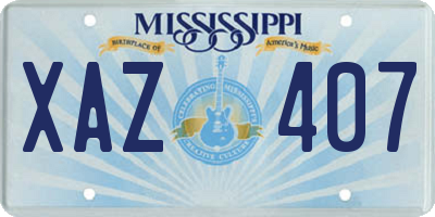 MS license plate XAZ407