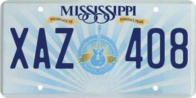 MS license plate XAZ408