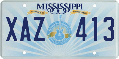 MS license plate XAZ413